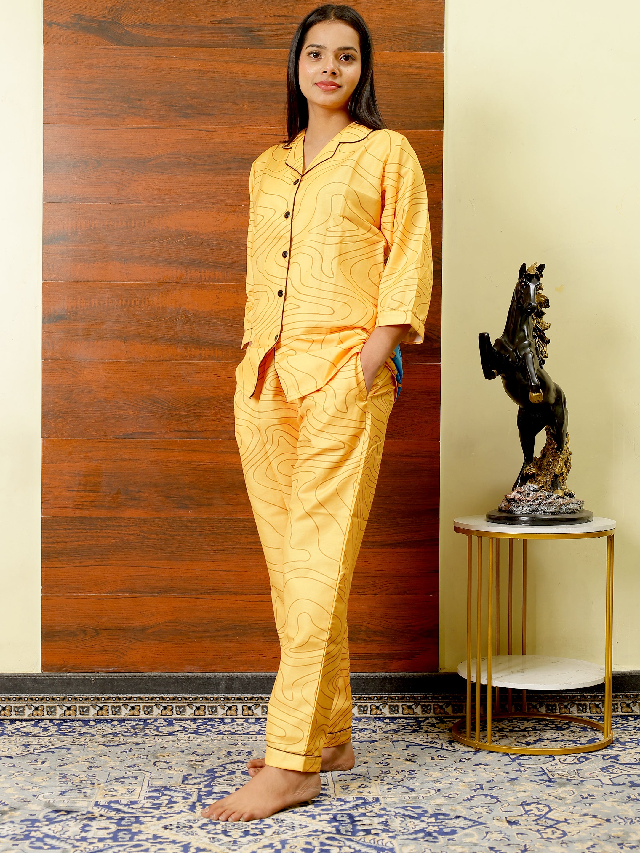 Stylish Yellow Night Suit