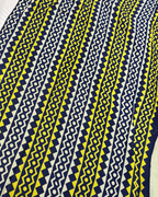 Ivory White & Mustard Yellow Pure Linen Cotton Saree with Navy Blue Border