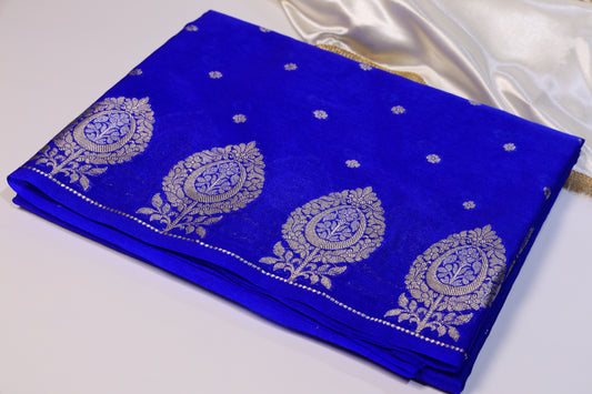 Blue Raw Mango Silk Saree