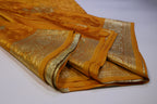 Yellow Banarasi Mashru Satin Silk Saree