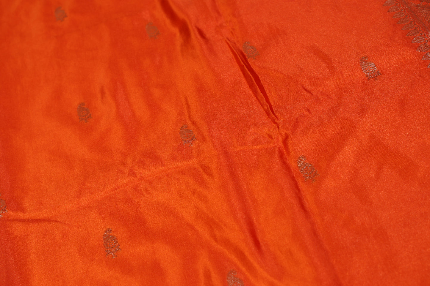 Satin Silk Saree (Orange)