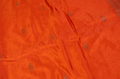 Satin Silk Saree (Orange)