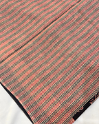 Classic Black Linen Cotton Saree with Red & Beige Hand Block Print