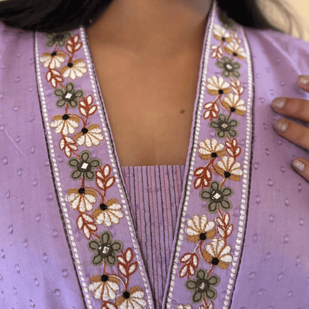 Lavender Anarkali Kurta Set