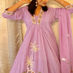 Lavender Anarkali Kurta Set