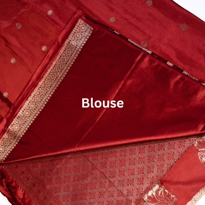 Maroon Raw Mango Silk Saree