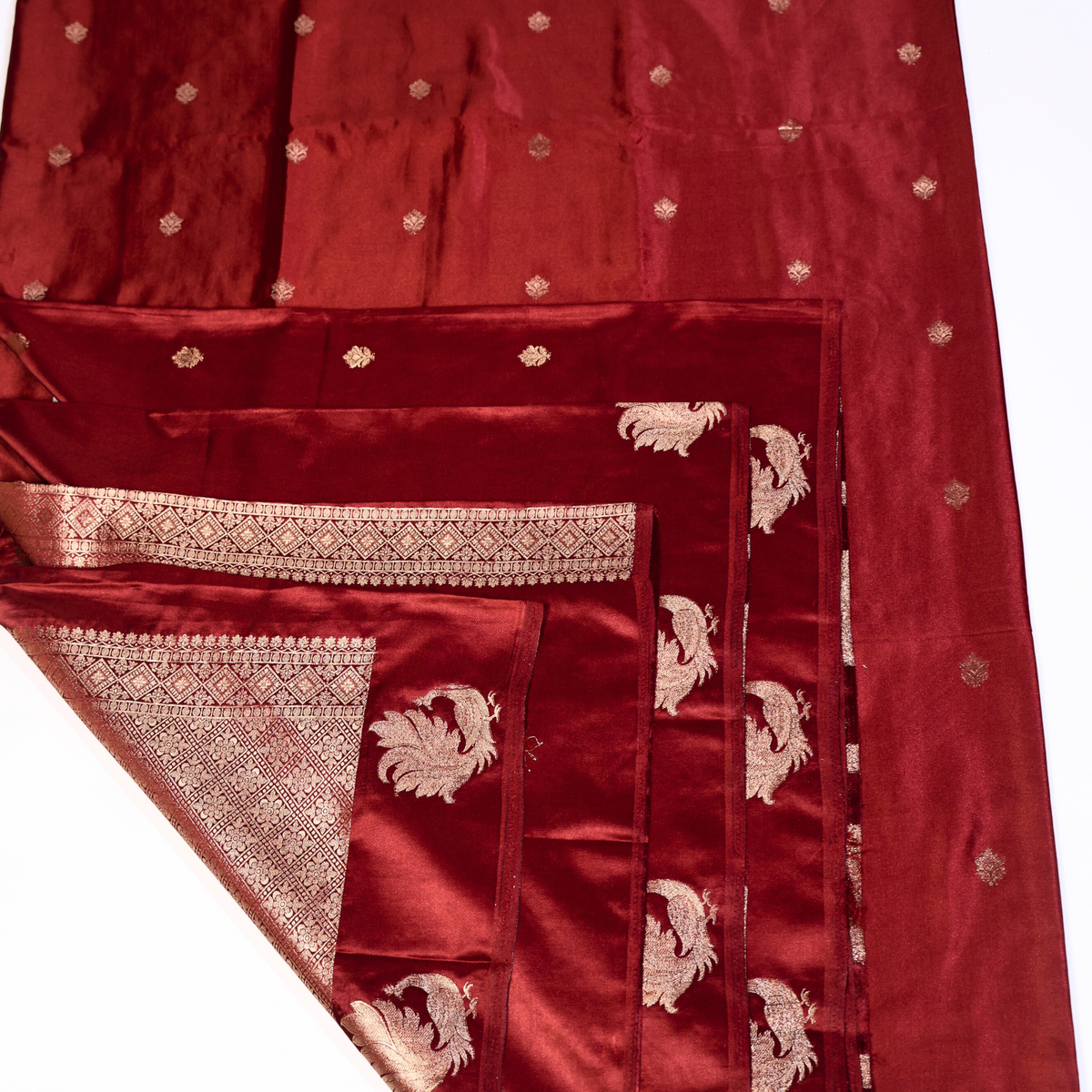 Maroon Satin Silk Saree
