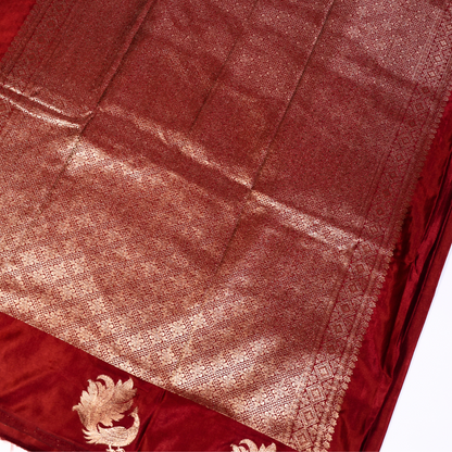 Maroon Raw Mango Silk Saree