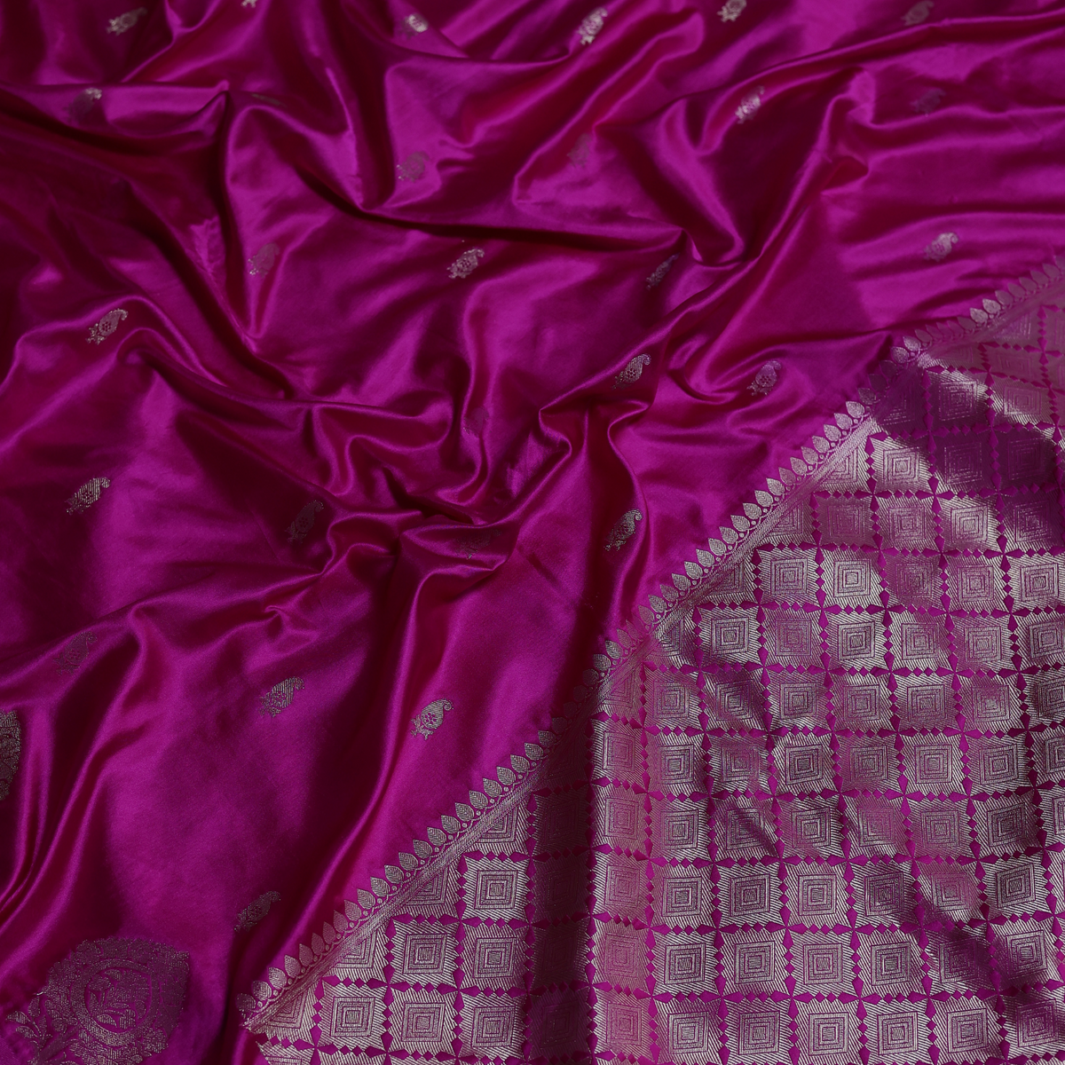 Purple Satin Silk Saree
