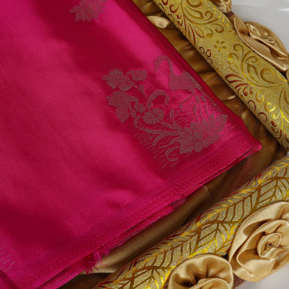 Raw Mango Silk Saree (Magenta)