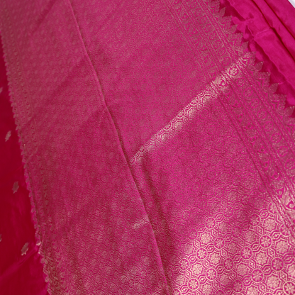 Raw Mango Silk Saree (Magenta)