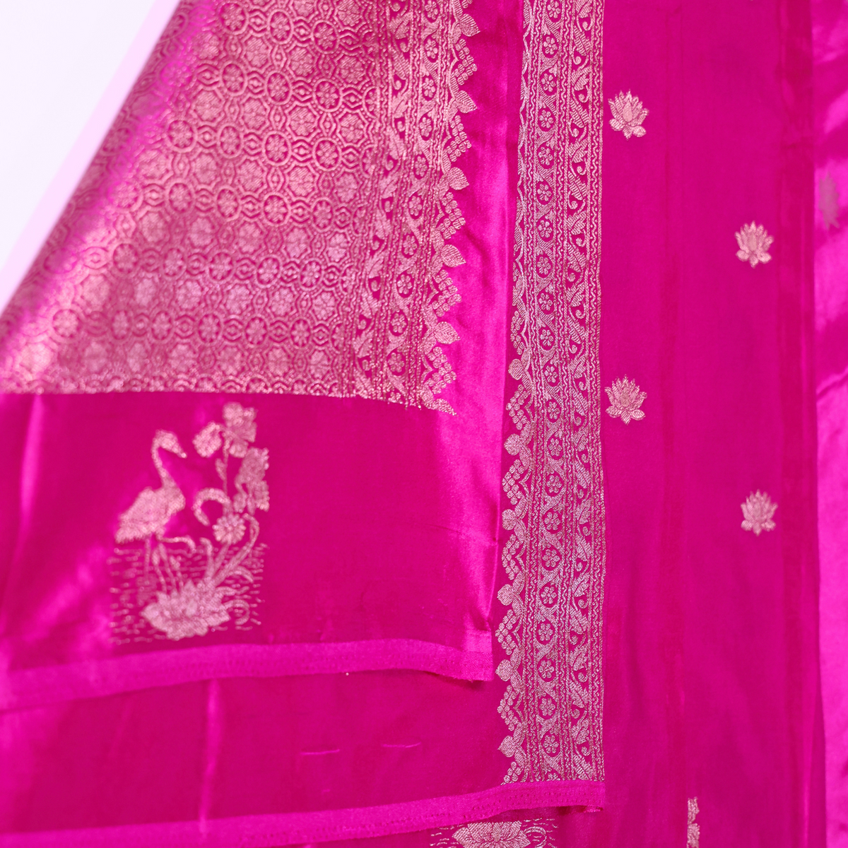 Magenta Satin Silk Saree