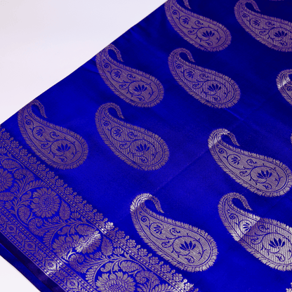 Blue Katan Silk Saree