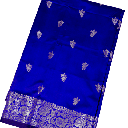 Blue Katan Silk Saree