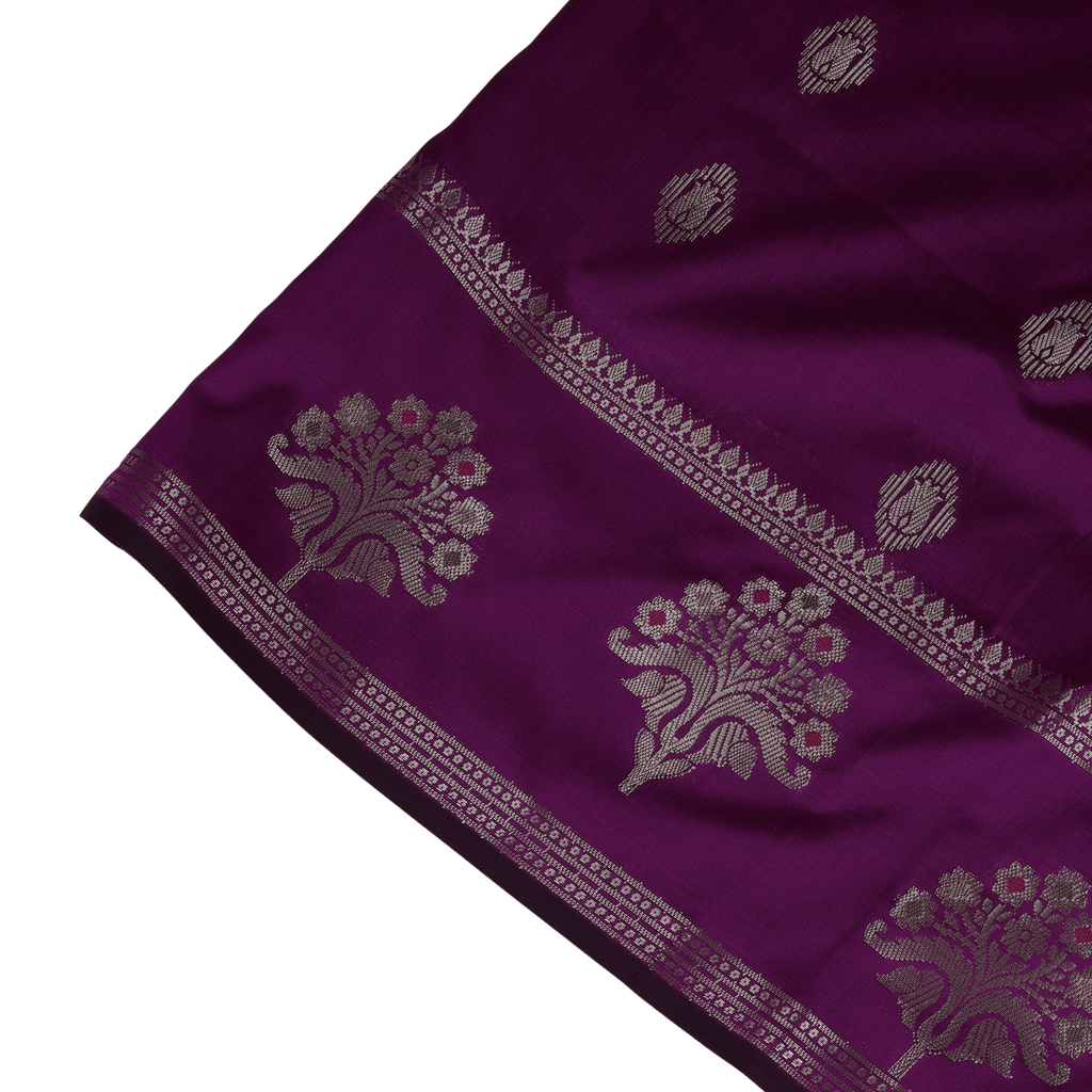 Pure Banarasi Katan Silk Saree (Purple)
