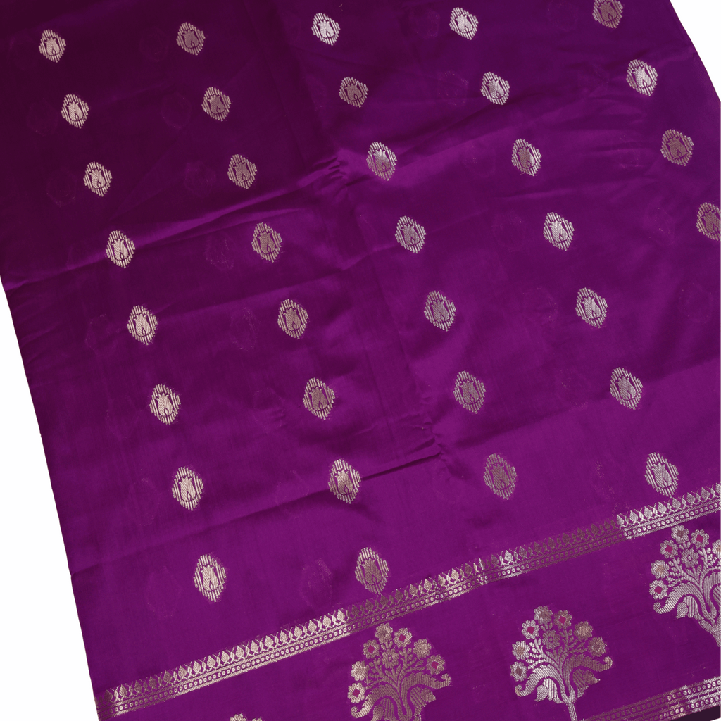 Pure Banarasi Katan Silk Saree (Purple)