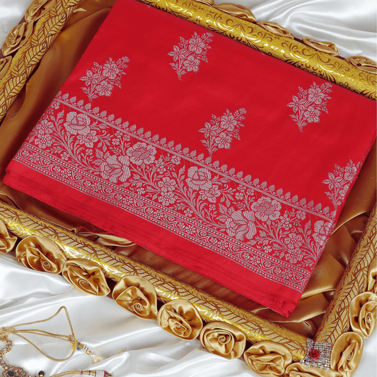 Red Katan Silk Saree