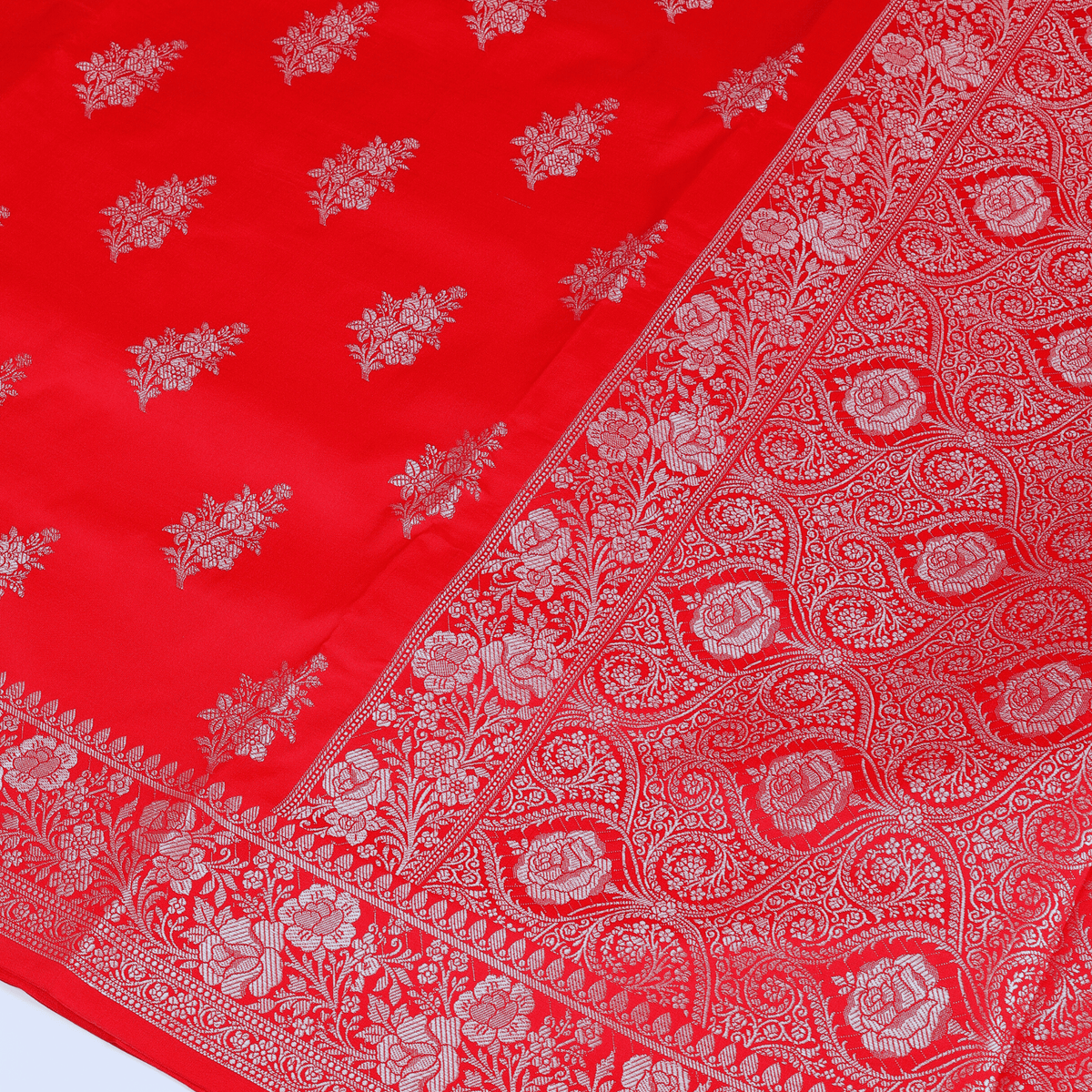 Red Banarasi Katan Silk Saree