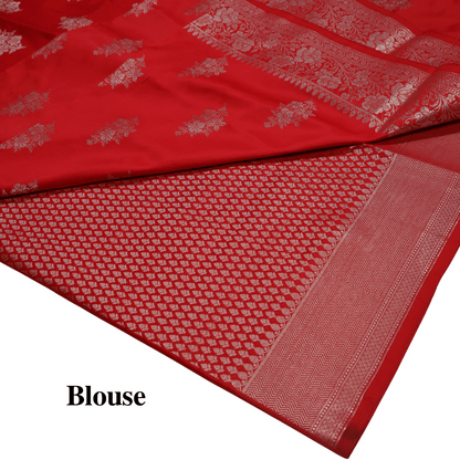 Red Katan Silk Saree