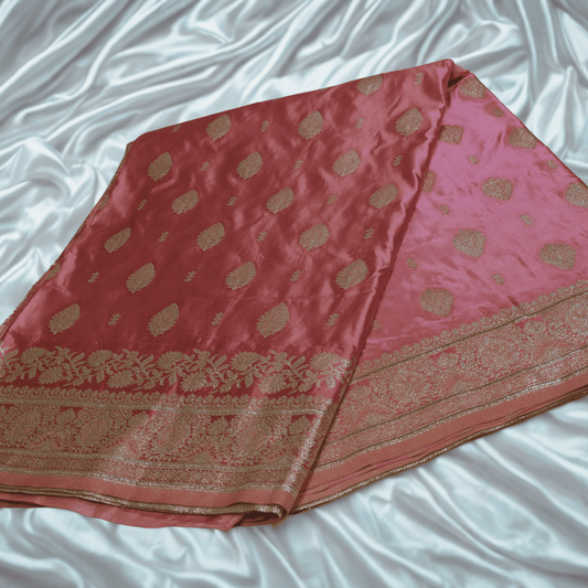 Premium Banarasi Silk Saree (Pink)
