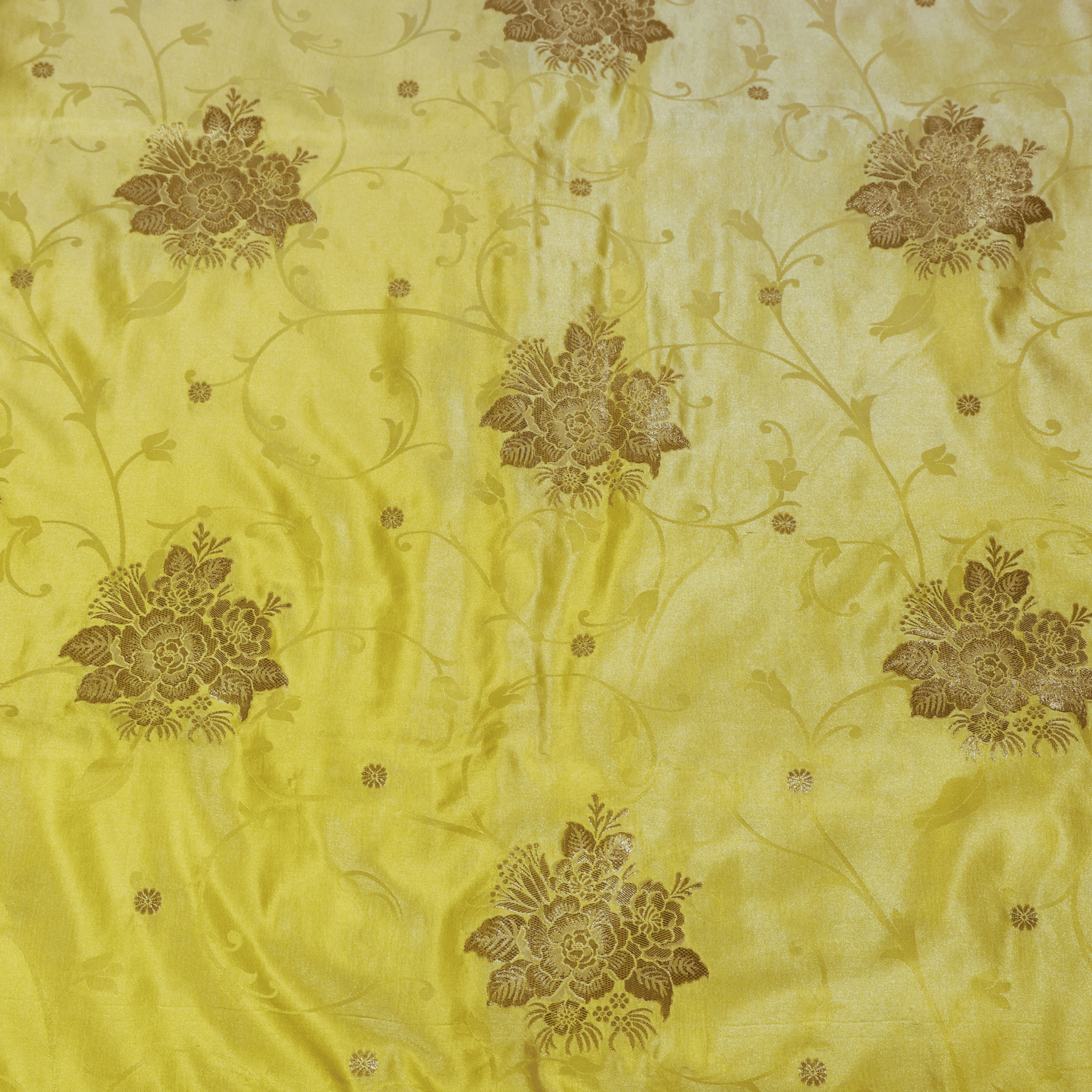 Premium Banarasi Mashru Silk Saree (Lime Yellow)