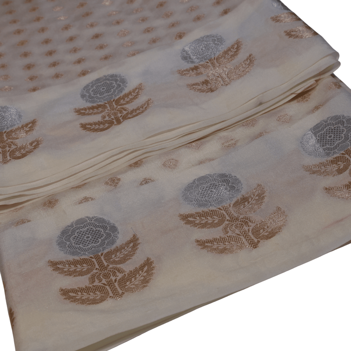 Off White Banarasi Silk Saree