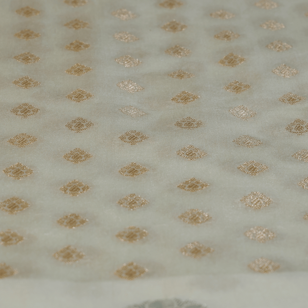 Off White Banarasi Silk Saree