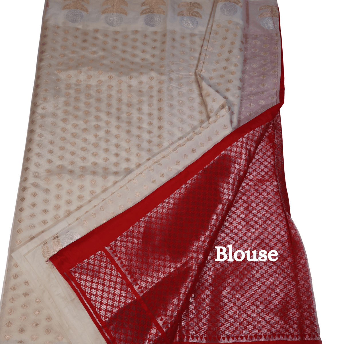 Off White Banarasi Silk Saree