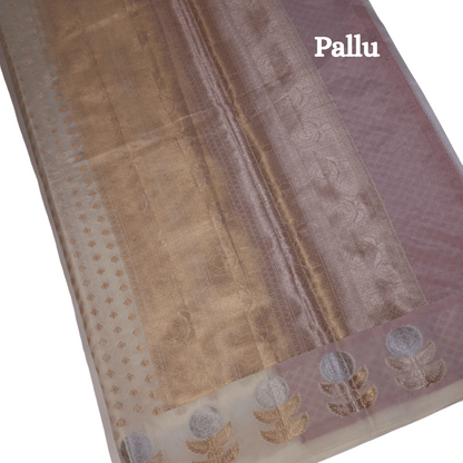 Off White Banarasi Silk Saree