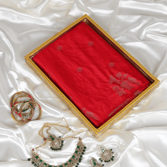 Raw Mango Silk Saree (Red)