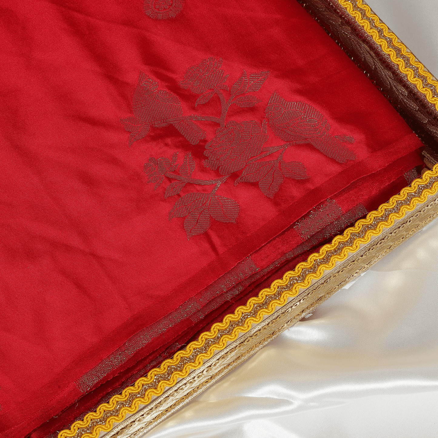 Raw Mango Silk Saree (Red)
