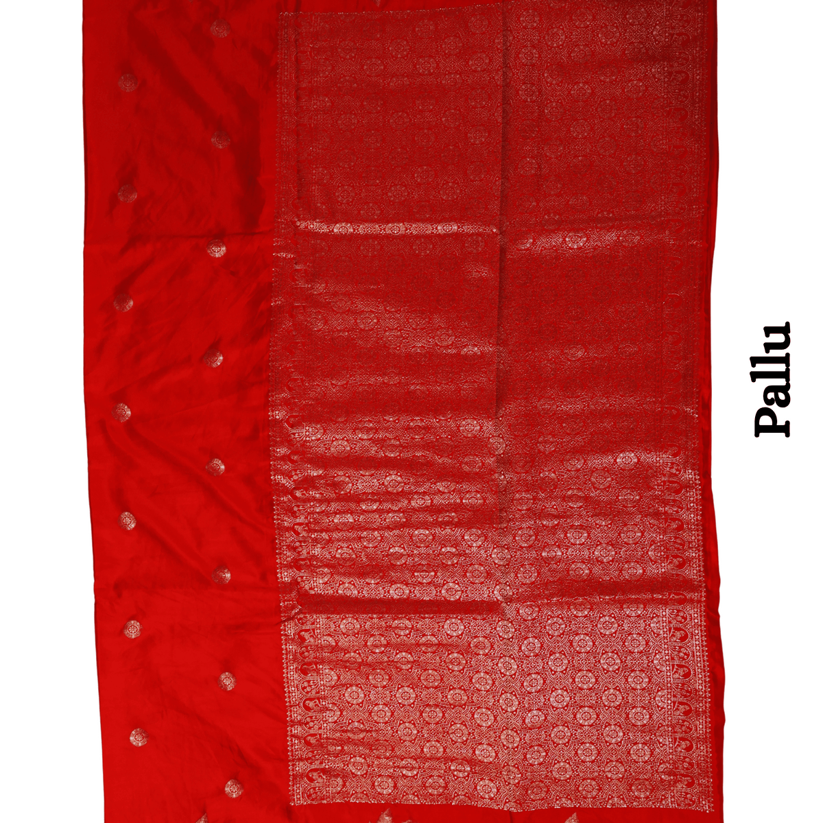 Red Pure Banarasi Satin Silk Saree (Red)