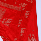 Red Pure Banarasi Satin Silk Saree (Red)