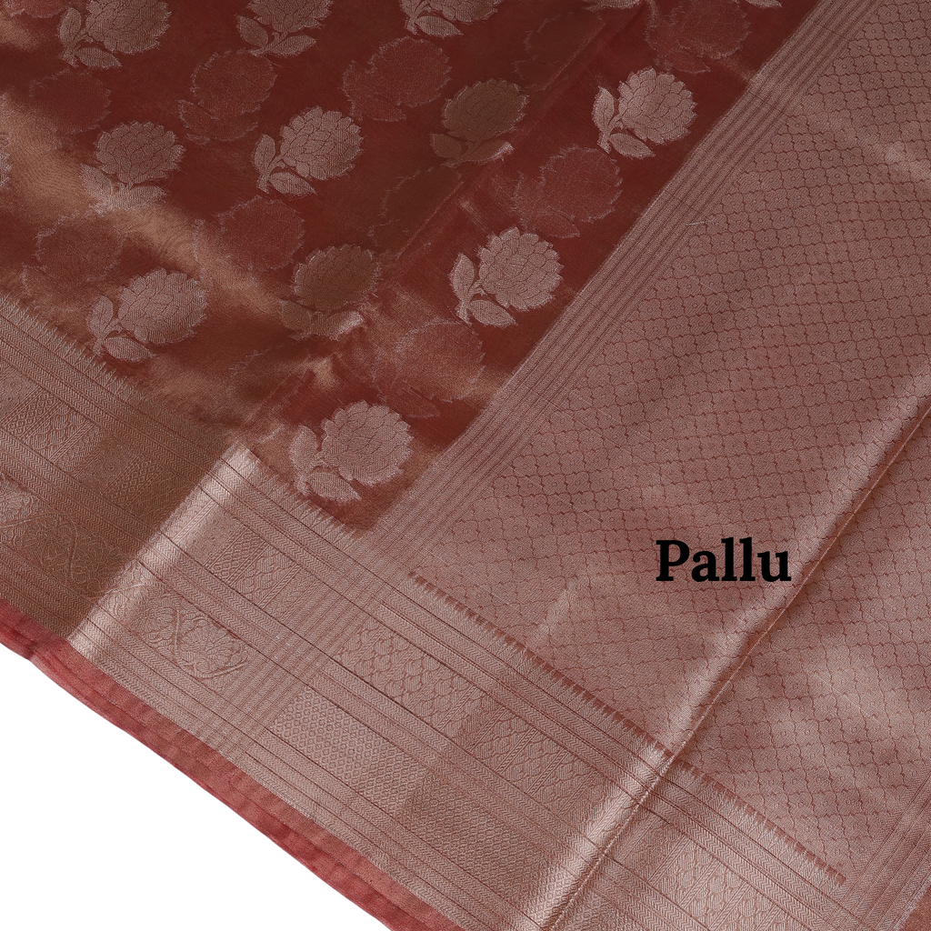 Tissue Banarasi Silk Saree (Rose Gold)