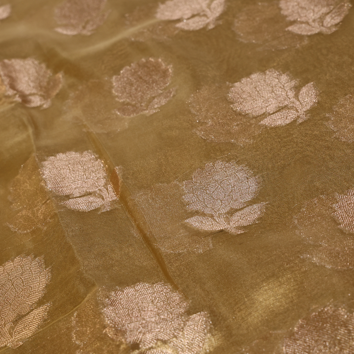 Tissue Banarasi Silk Saree (Golden)