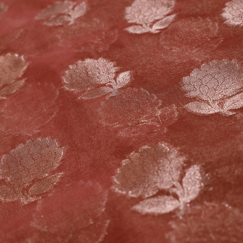 Tissue Banarasi Silk Saree (Rose Gold)