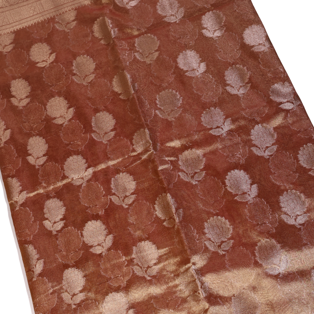 Tissue Banarasi Silk Saree (Rose Gold)