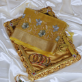 Premium Tissue Banarasi Silk Saree (Yellow Gold)