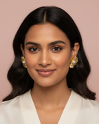 Pearl & Gold Leaf Stud Earring