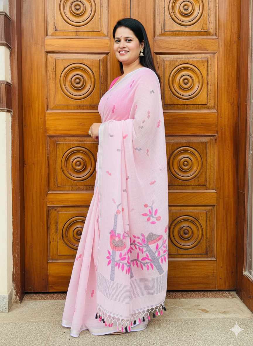 Pure Jayshree Linen Saree