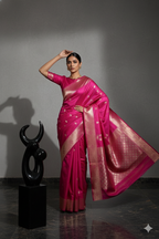 Magenta Satin Silk Saree