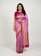 Premium Lavender Banarasi Silk Saree