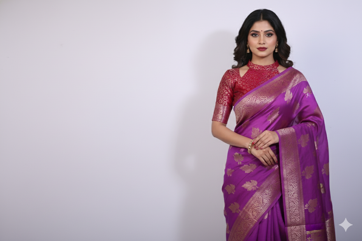 Premium Katan Silk With Zari Weaving