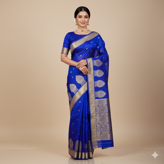 Blue Tissue Silk Saree