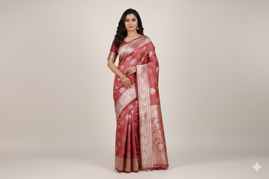 Mashru Silk Saree with Zari Weaving