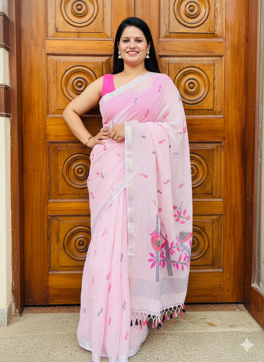 Pure Jayshree Linen Saree
