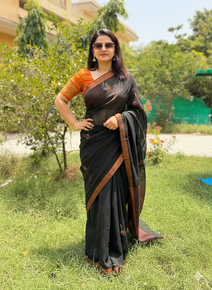 Pure Linen Saree