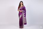 Premium Banarasi Silk Saree (Purple)