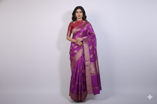 Premium Katan Silk With Zari Weaving