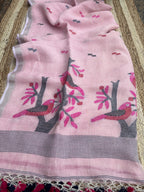 Pure Jayshree Linen Saree (Pink)